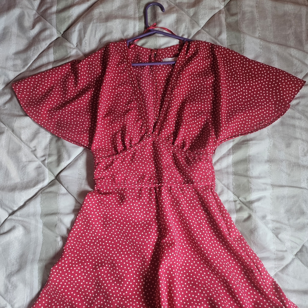 Zara Red and White Polka Dot Dress